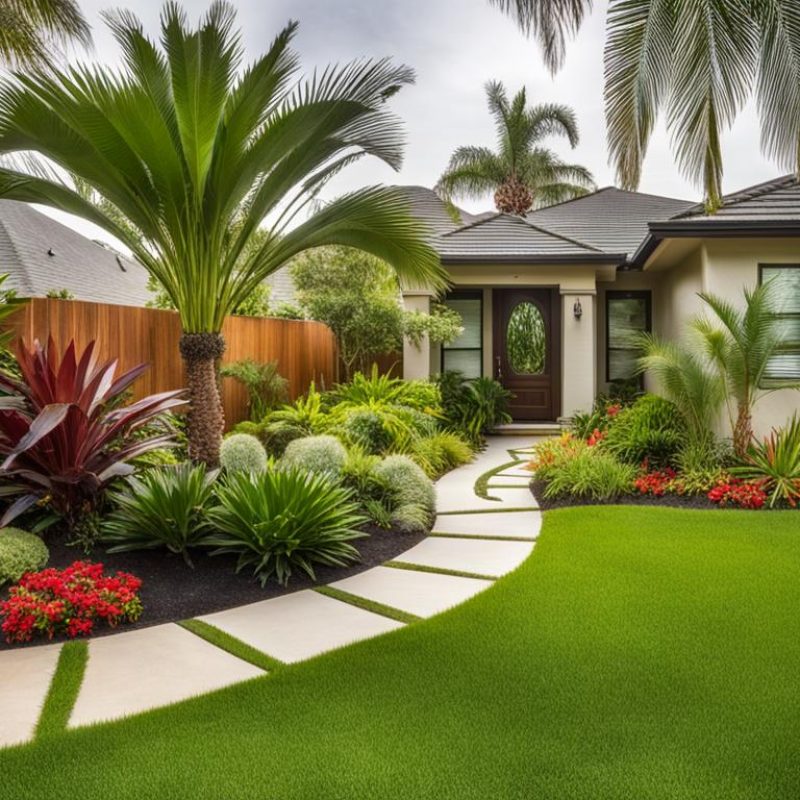 Tropical Garden in Front Yard