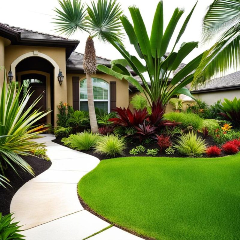 Tropical Garden in Front Yard