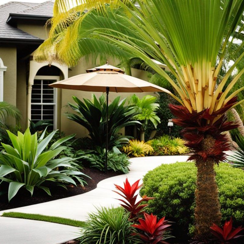 Tropical Garden in Front Yard
