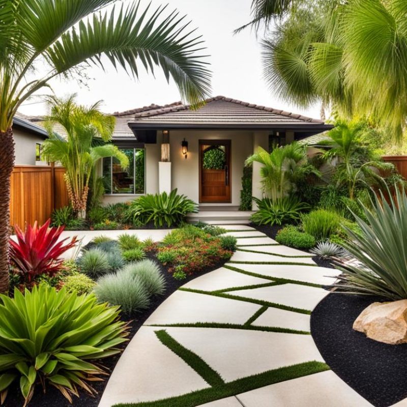 Tropical Garden in Front Yard